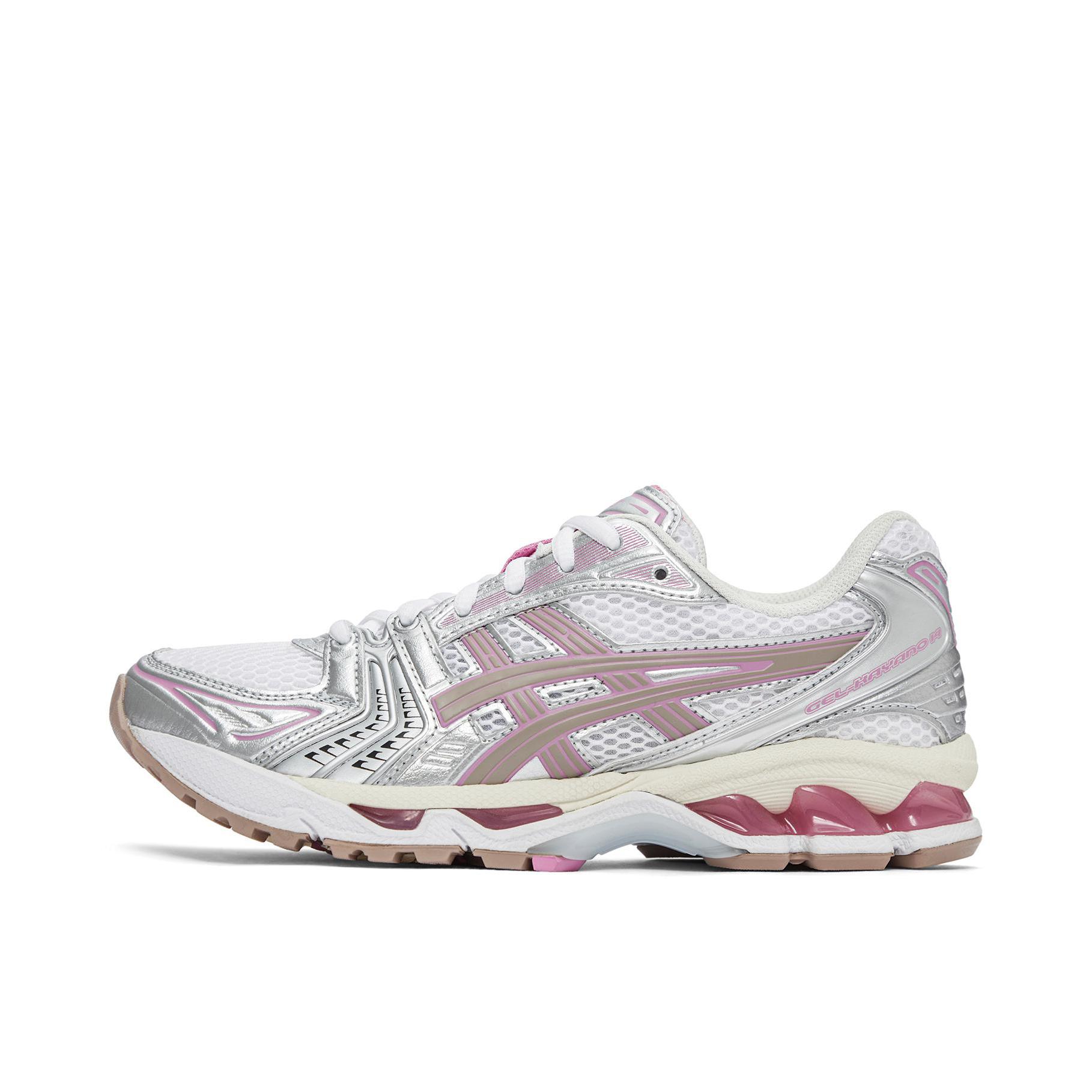 推荐商品：Asics/亚瑟士 Gel-Kayano 14 跑鞋 舒适减震防滑耐磨网面百搭复古慢跑 粉色/银色