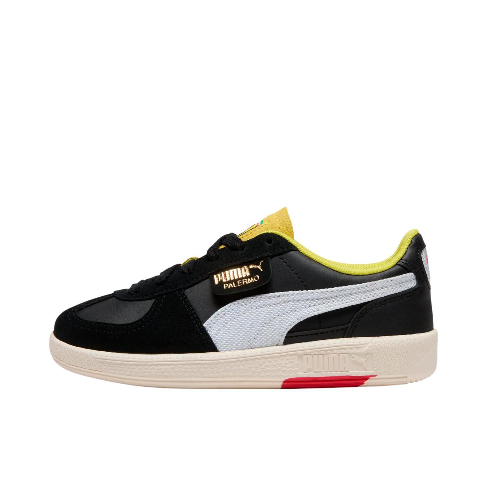 推荐商品：【朴彩英同款】 Puma/彪马 Palermo Og T头鞋 德训鞋 运动休闲鞋 时尚潮流拼接舒适百搭薄底复古 SCUDERIA FERRARI联名/黑色/黄色