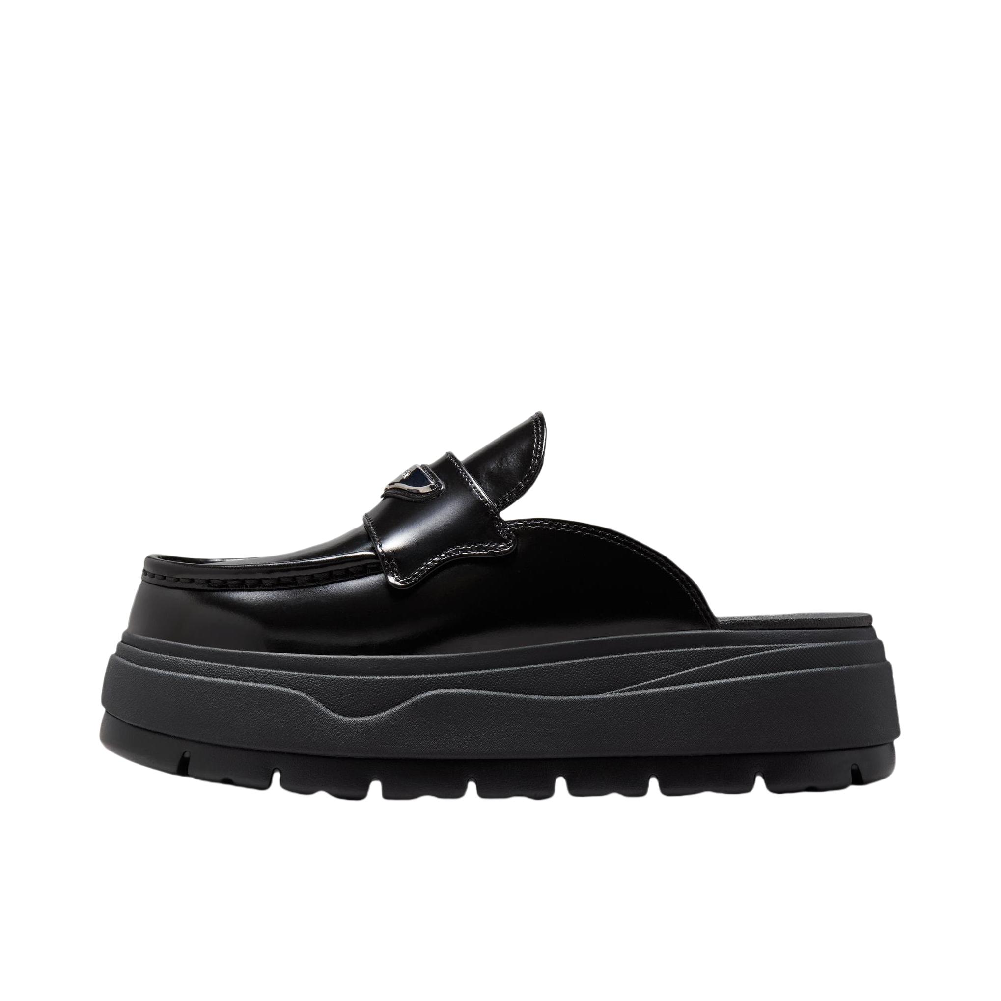 推荐商品：Jordan Air Jordan Mule 拖鞋 包头厚底中跟舒适 黑色/金属银