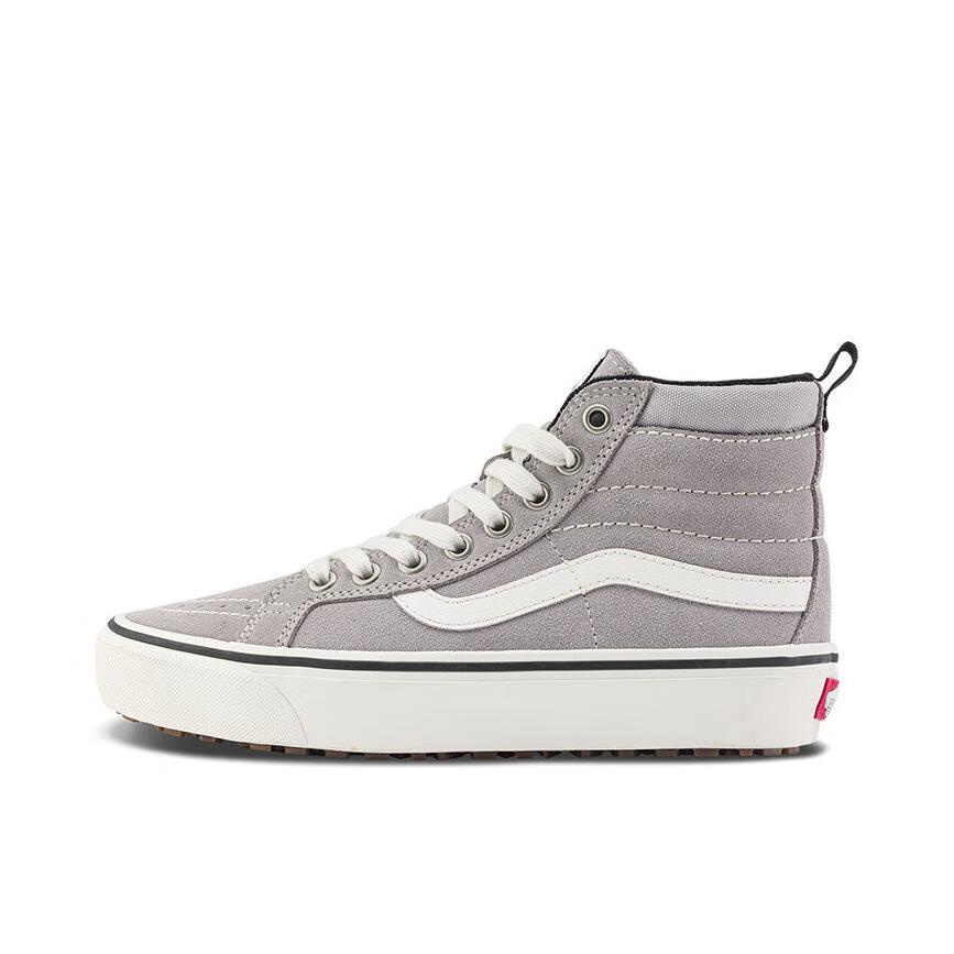 推荐商品：Vans/范斯 SK8-Hi 板鞋 潮流经典拼接复古街头厚底 白色/浅灰色