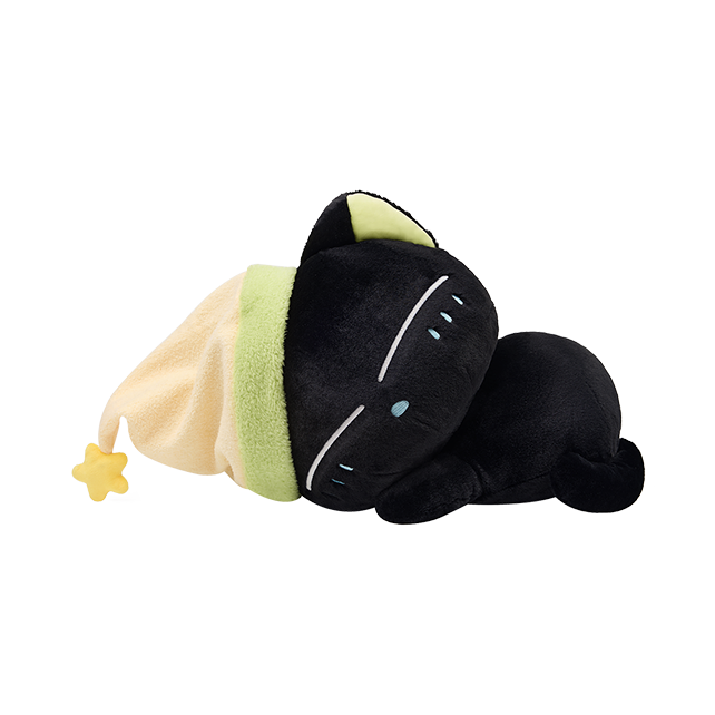推荐商品：罗小黑 罗小黑战记 晚安款小黑公仔 毛绒玩具