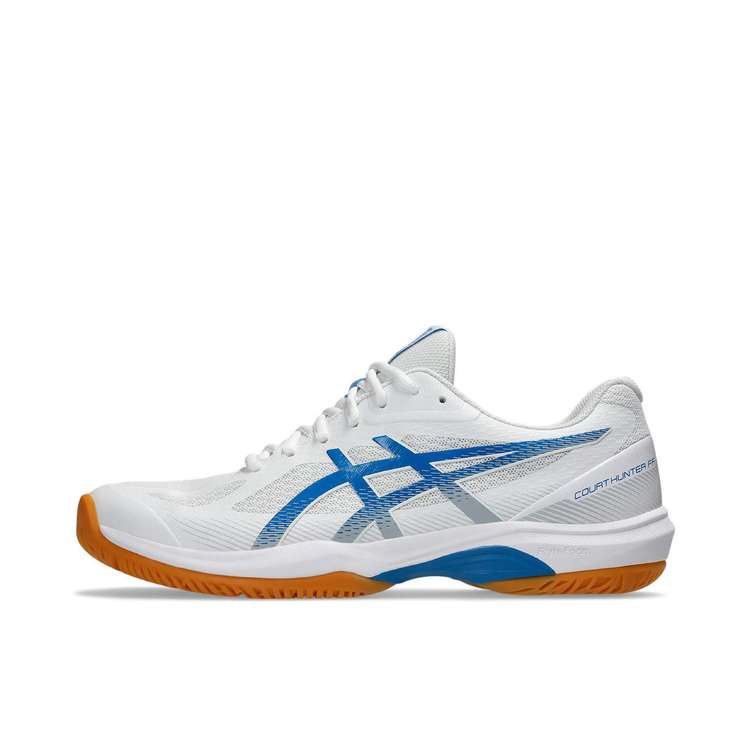 推荐商品：Asics/亚瑟士 COURT HUNTER FF 羽毛球鞋 速度型稳定透气 网布 白色/蓝色