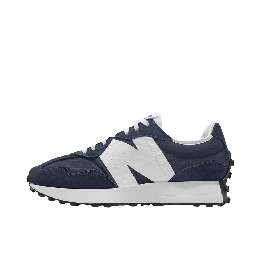 推荐商品：【IU同款】 New Balance 327 跑鞋 舒适复古防滑耐磨休闲透气减震拼接运动防水织物慢跑圆头 海军蓝/白色