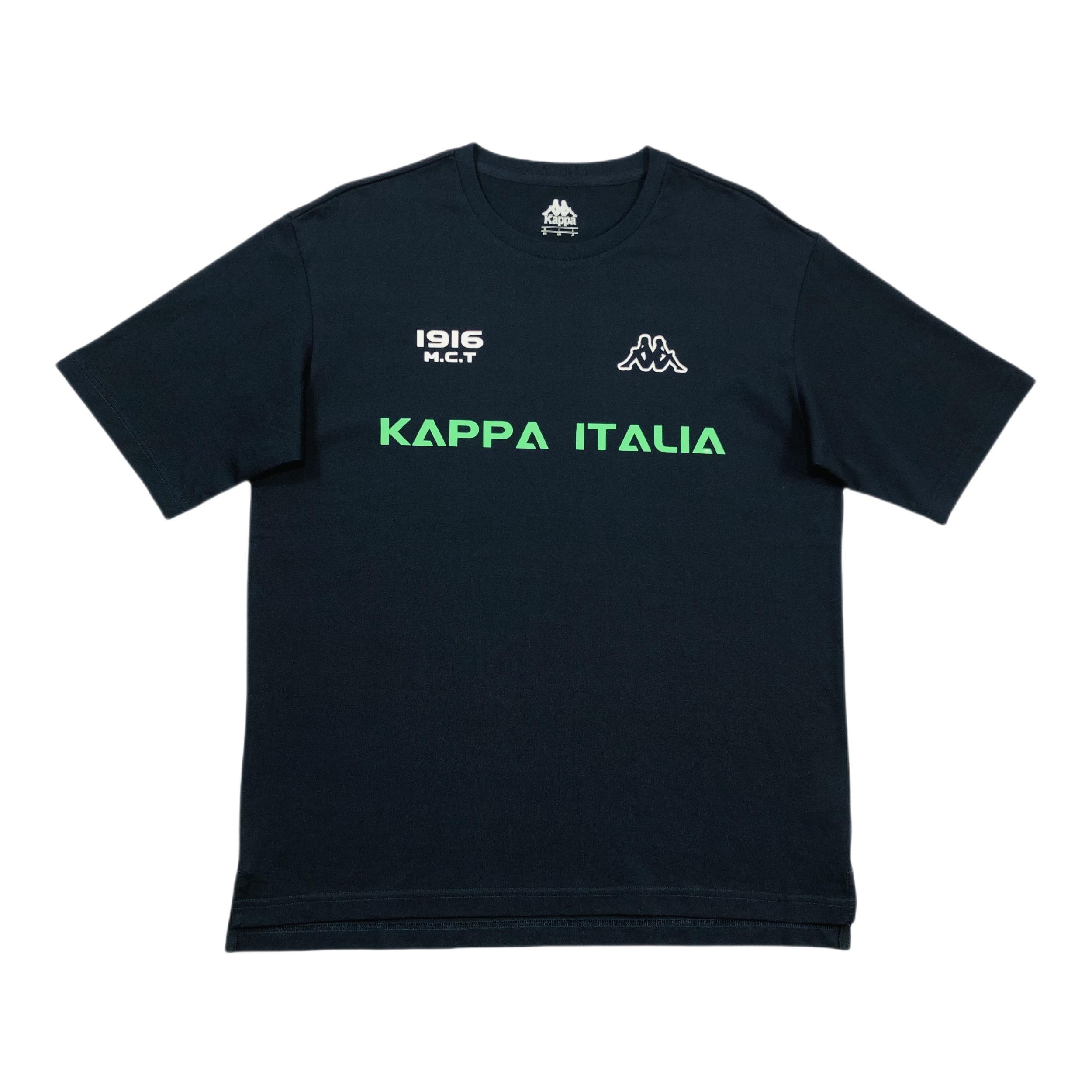 Kappa/卡帕 中性纯棉印花短袖T恤 K0EX2TD10 暗夜蓝黑