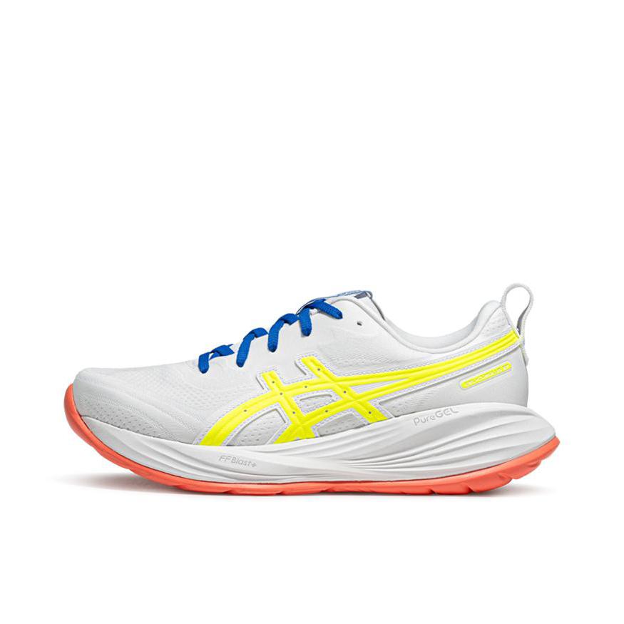 推荐商品：Asics/亚瑟士 Gel-Cumulus 27 百搭 防滑 耐磨 低帮 跑鞋 白色/黄色