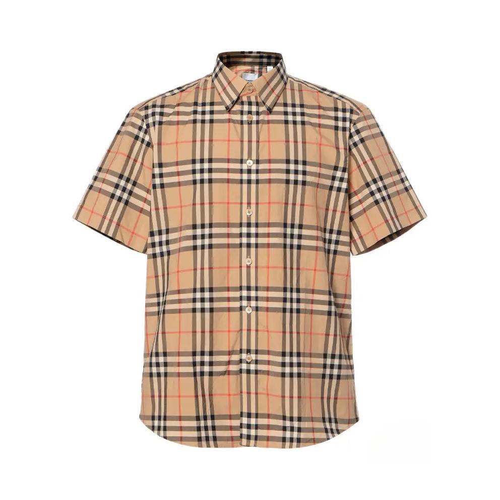 burberry 双层领格纹棉质衬衫