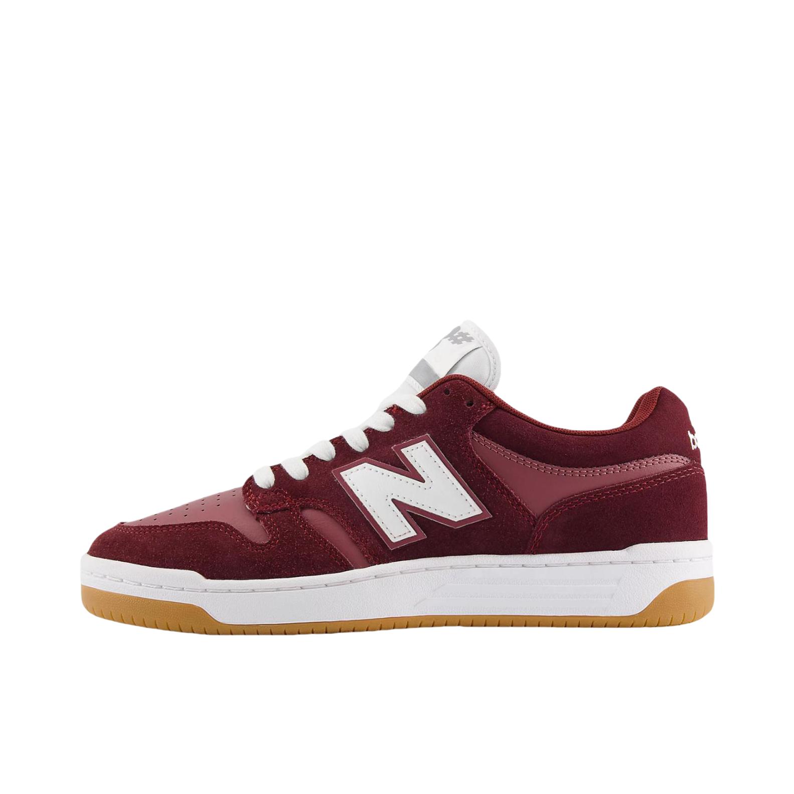 推荐商品：New Balance numeric 480 薄底 减震耐磨 防滑轻便 透气 复古 板鞋 D宽/深红色 