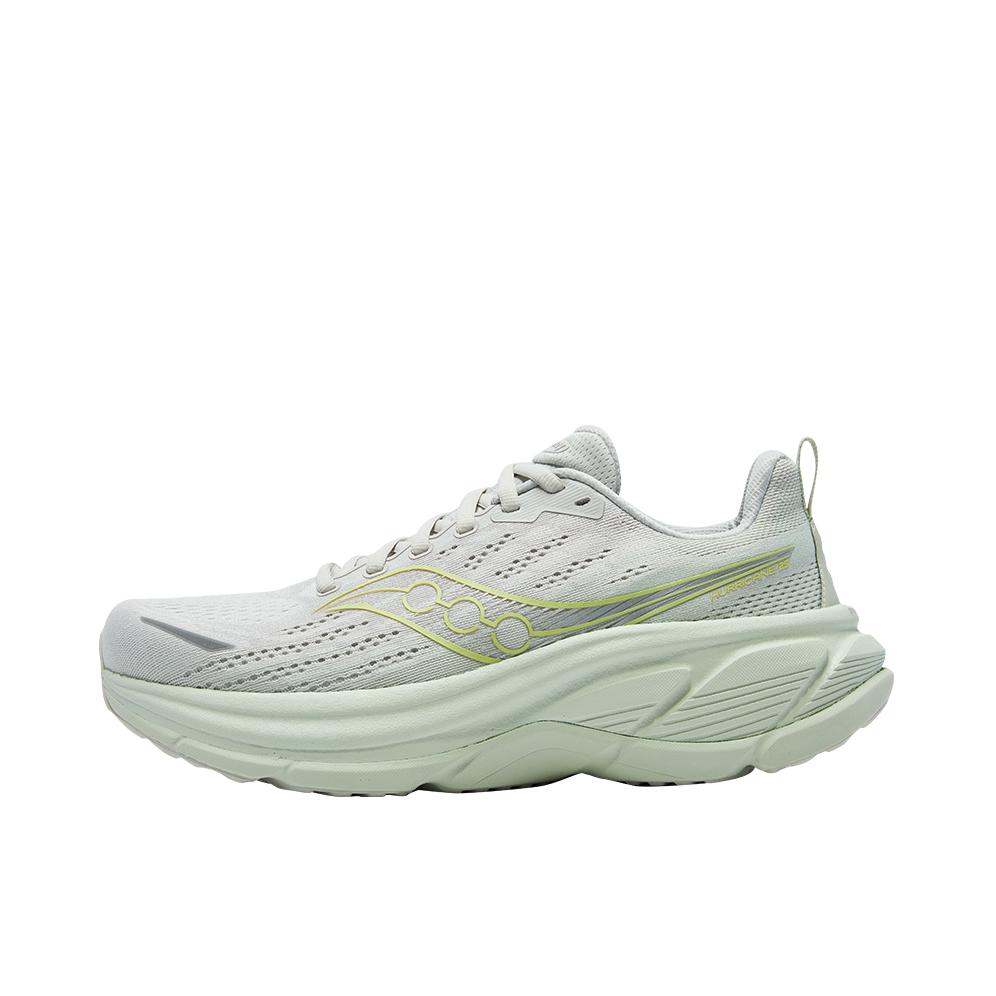 推荐商品：Saucony/索康尼 Hurricane 飓风 25 跑鞋 柔软减震支撑轻便旗舰级美观回弹稳定越野 灰色/绿色