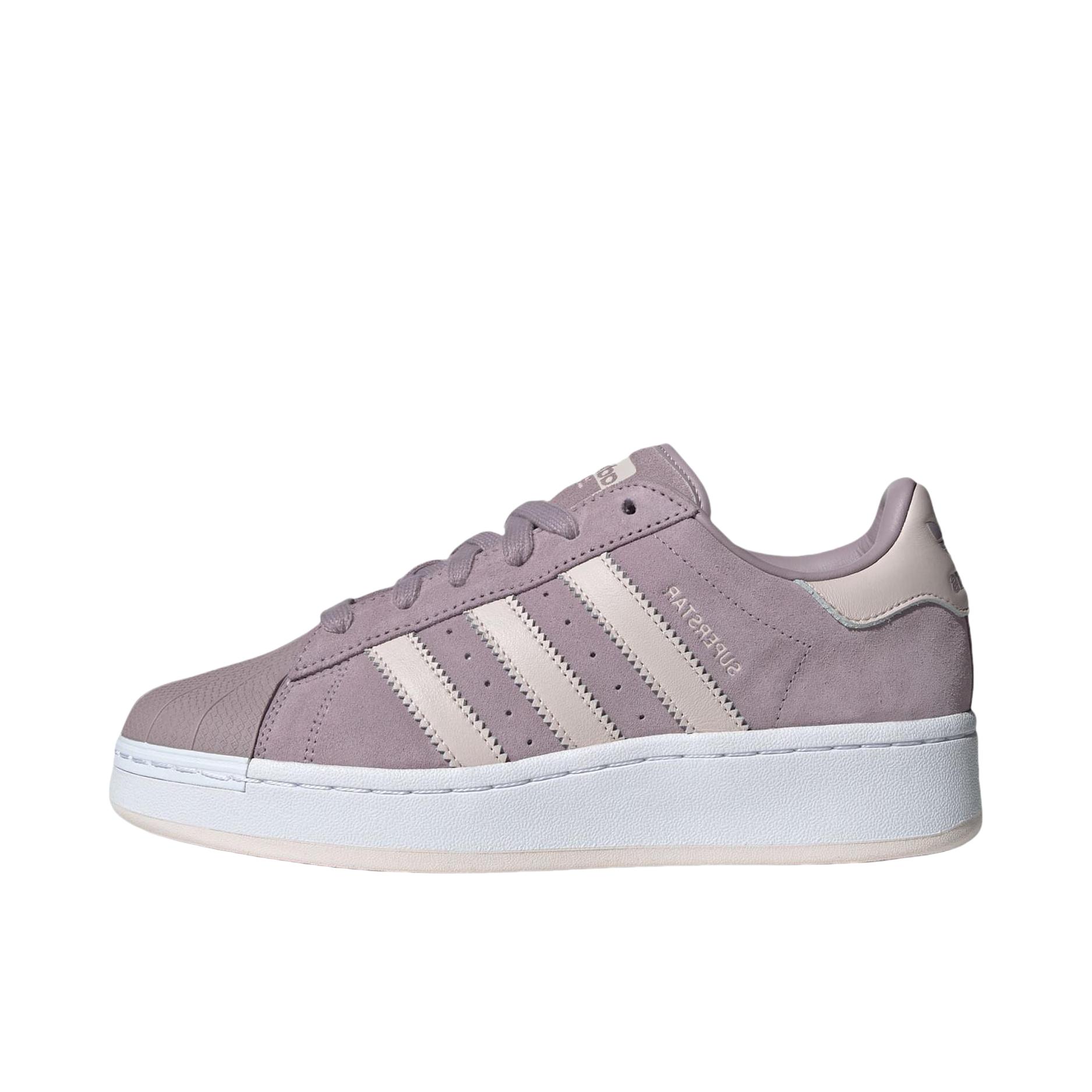 推荐商品：adidas Originals Superstar XLG 板鞋 贝壳头厚底增高舒适减震防滑耐磨轻便透气百搭时尚织物 紫色