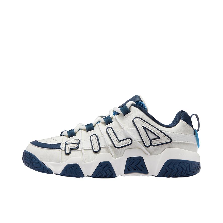 推荐商品：FILA/斐乐 Barricade 时尚复古 潮流百搭 防滑耐磨 防水 织物 合成革 运动休闲鞋 T12M333201 雪白/陶瓷篮