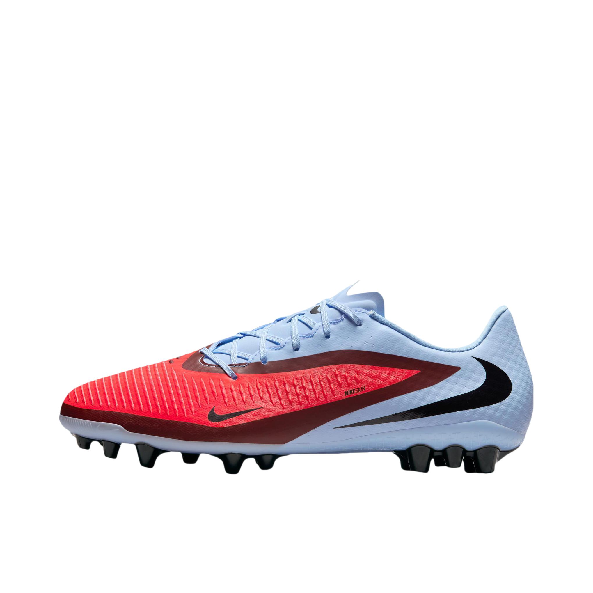 推荐商品：Nike Phantom 6 Academy AG 足球鞋 中端胶质短钉人造草地减震耐磨合成革包裹性比赛冬季防滑支撑 蓝色/红色