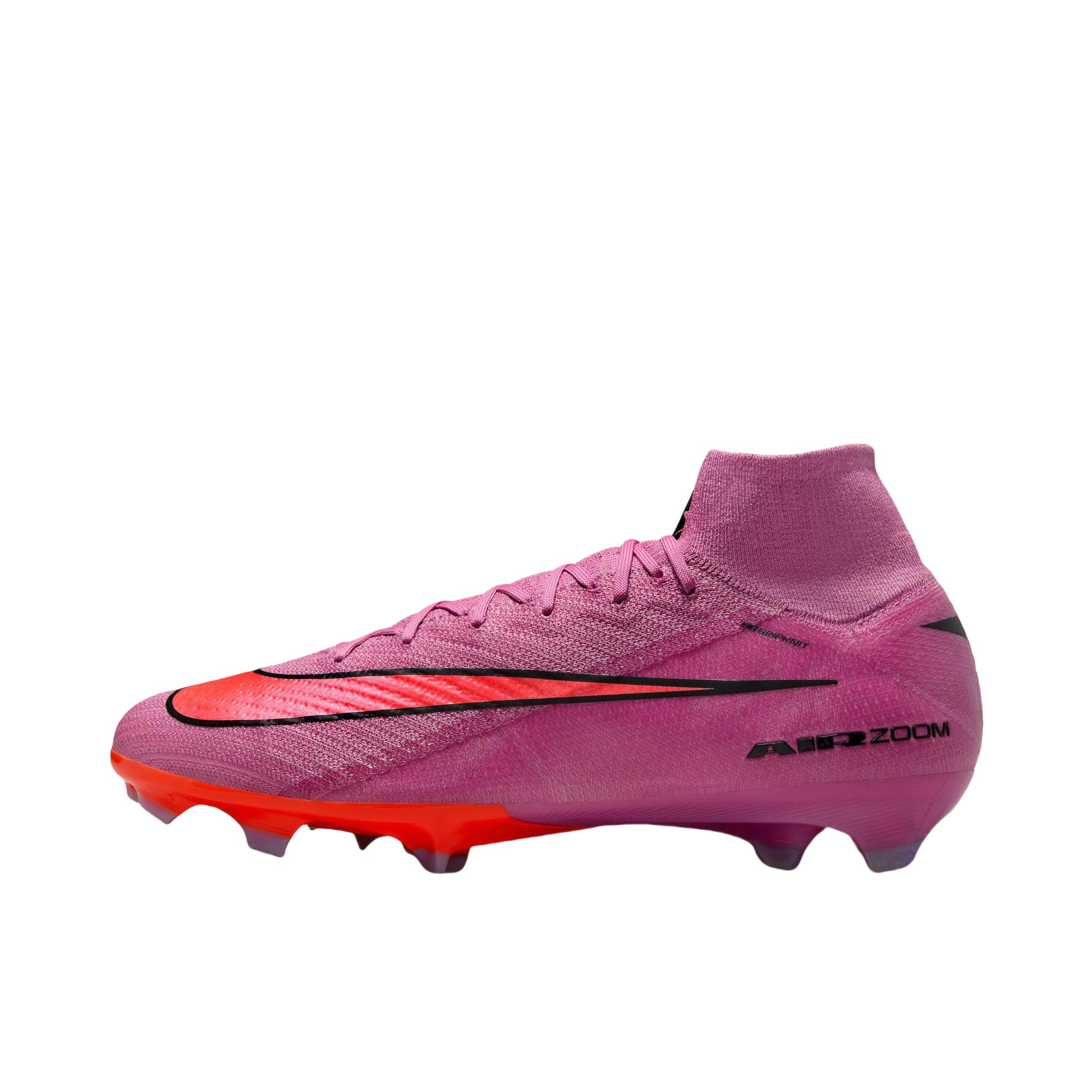 推荐商品：Nike Mercurial Superfly 10 Eilte FG 顶级 胶质长钉 硬天然草场 防滑耐磨 足球鞋 紫色/红色