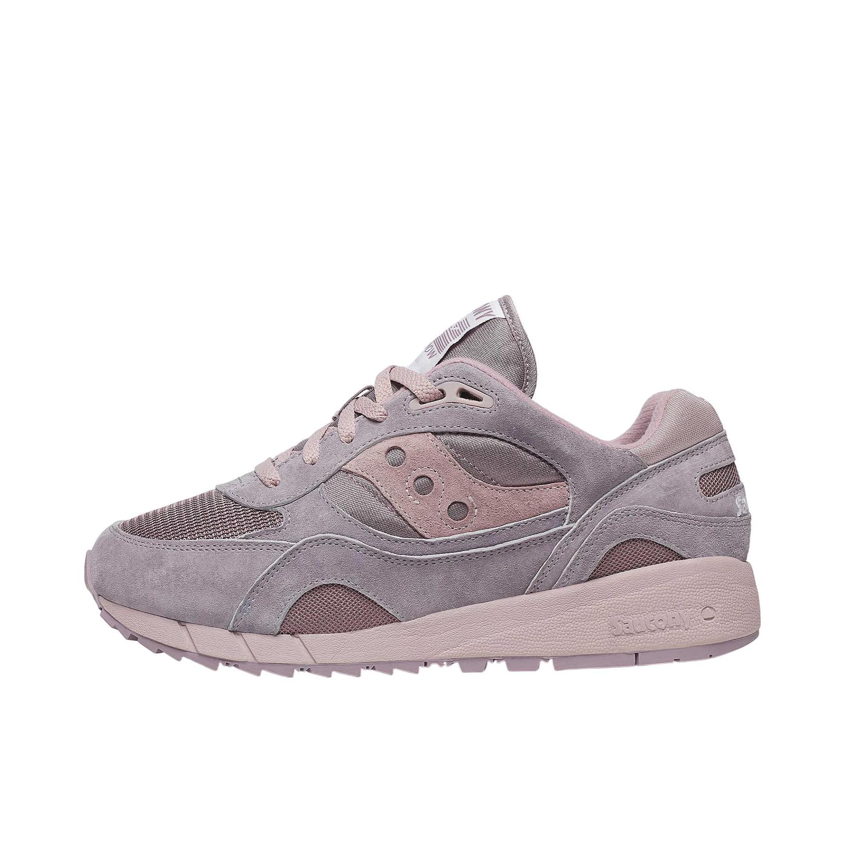 推荐商品：Saucony/索康尼 Shadow 6000 经典复古 防滑耐磨 舒适休闲 透气 防水 织物 运动 跑鞋 灰色/紫色