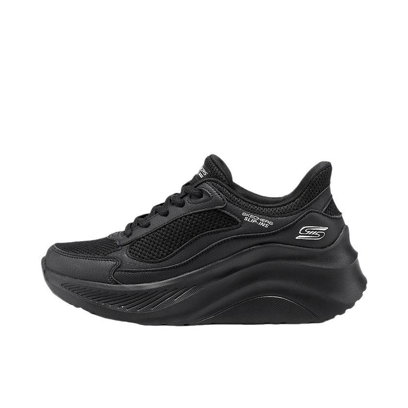 推荐商品：Skechers/斯凯奇 运动休闲鞋 厚底增高一脚蹬 117526 女款/全黑色
