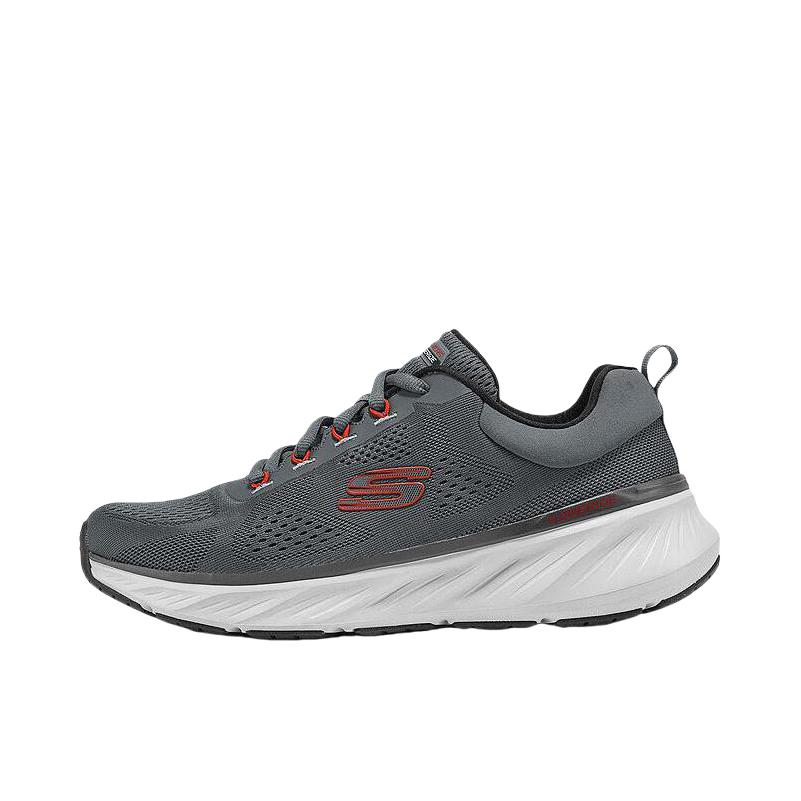 推荐商品：Skechers/斯凯奇 Sport 增高缓震 网面透气 绑带厚底 一脚蹬 休闲运动 软底支撑 不易滑 跑鞋 浅灰色 