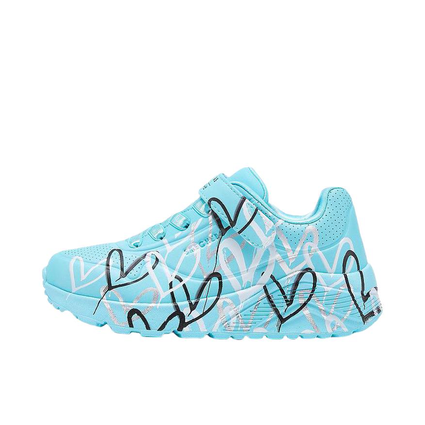推荐商品：Skechers/斯凯奇 Uno Lite 休闲百搭 时尚 舒适耐磨 轻质防滑 魔术贴 减震 运动鞋儿童 大童/青绿色/多彩色