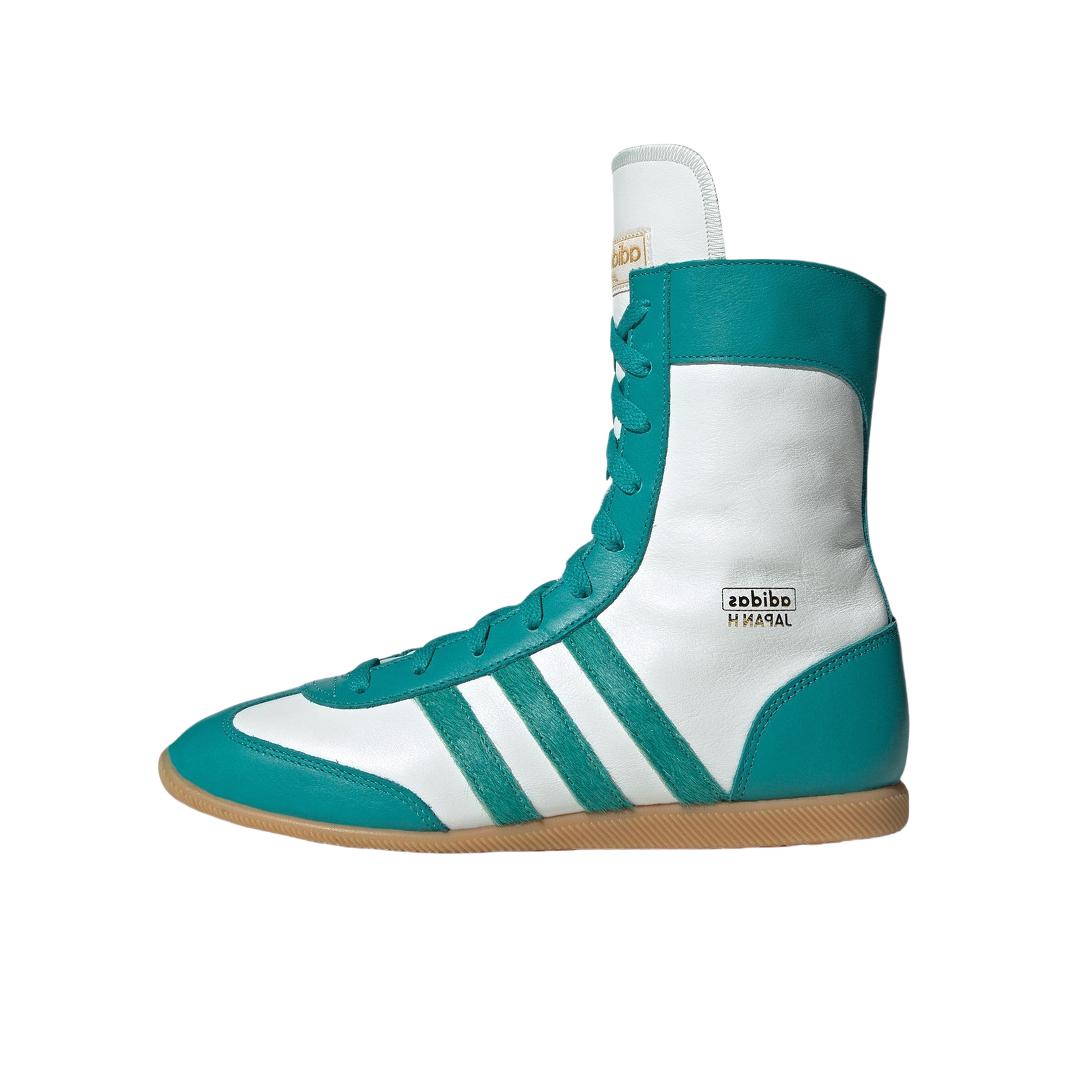 推荐商品：adidas Originals Japan 防滑耐磨 舒适轻便 复古百搭 潮流 T头鞋 薄底鞋 运动休闲鞋 亮白色/纯蓝绿色/树脂黄