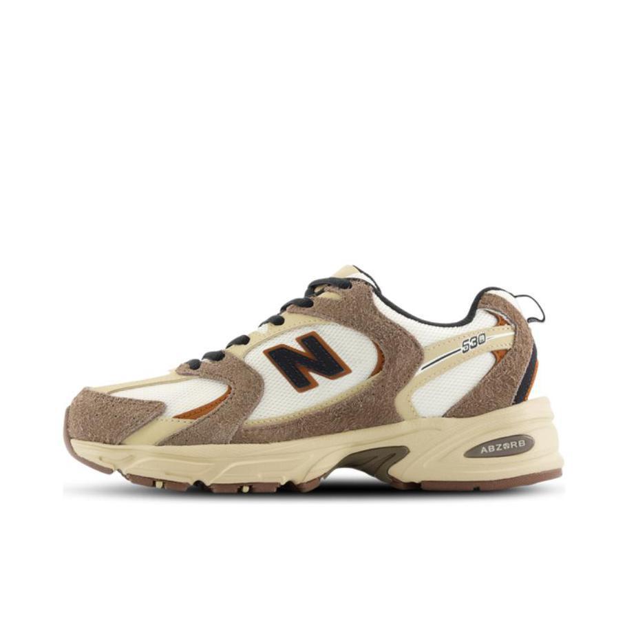 推荐商品：New Balance MR530 跑鞋 圆头经典拼接复古缓震防滑耐磨网面透气支撑 D宽/白色/褐色