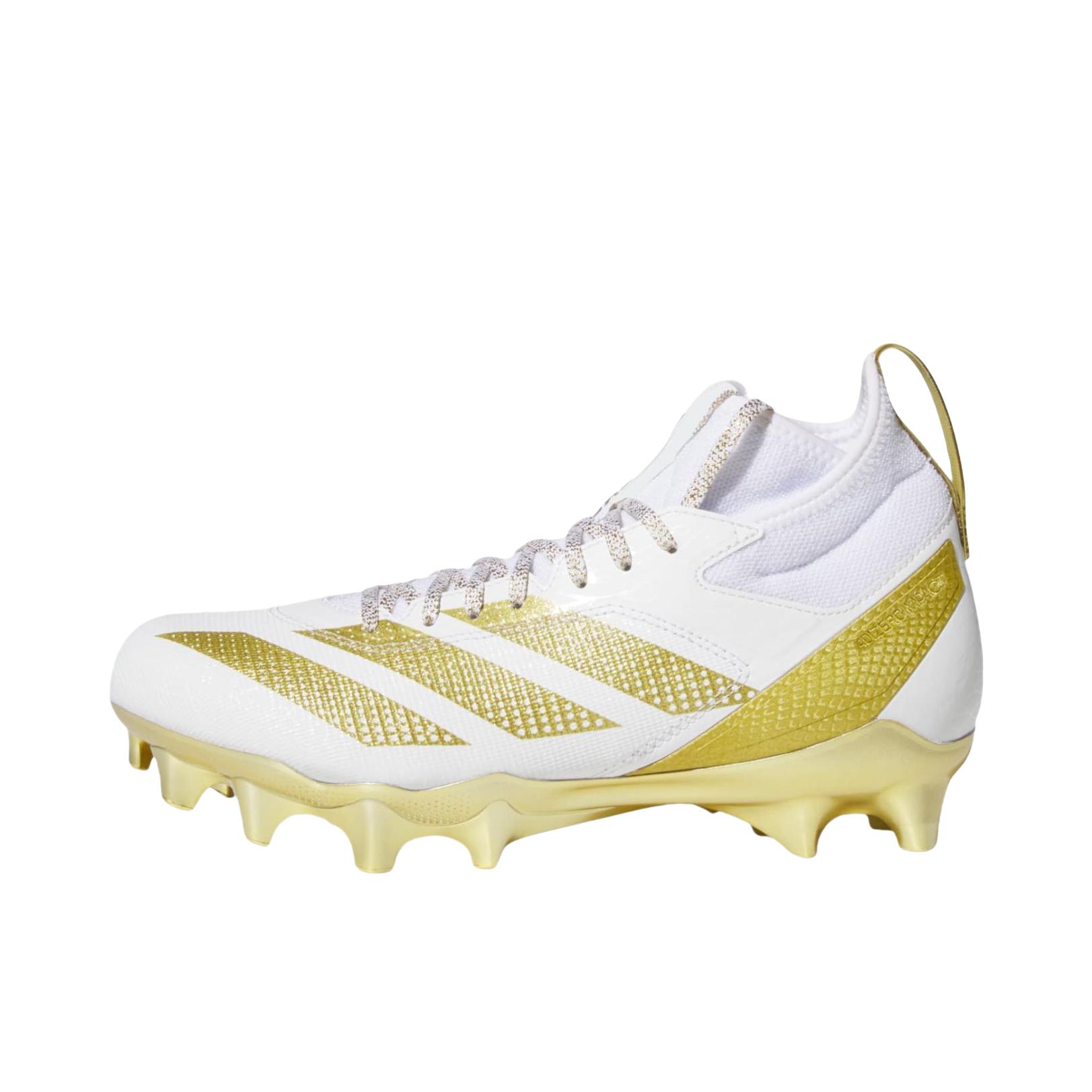 推荐商品：adidas Adizero Impact 减震耐磨 舒适透气 轻便 短钉 胶质 橄榄球鞋 奶白色/金色