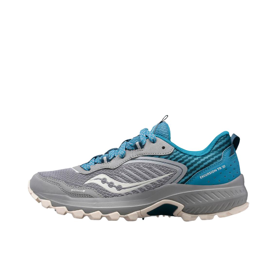 推荐商品：Saucony/索康尼 Excursion 远足 TR15 缓震回弹 防滑耐磨 透气 越野 跑鞋 女款/灰色/蓝色
