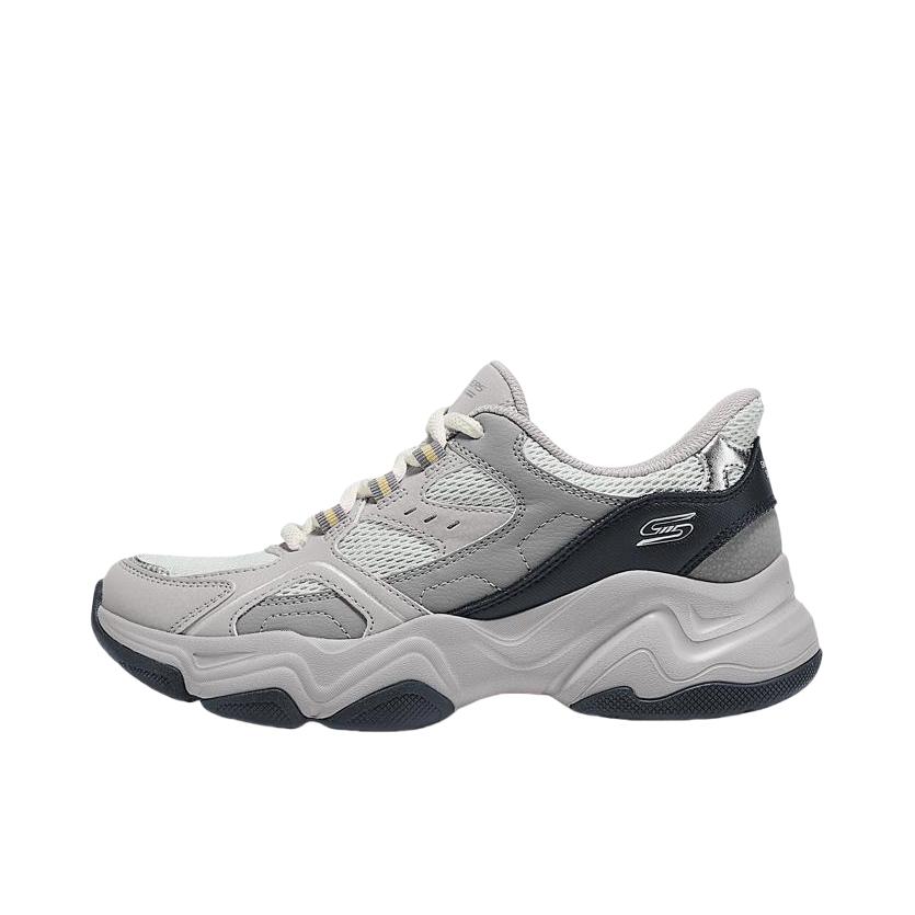 推荐商品：Skechers/斯凯奇 云朵泡芙鞋 老爹鞋 闪穿鞋 低帮厚底休闲百搭 117686 女款/灰色/多彩色