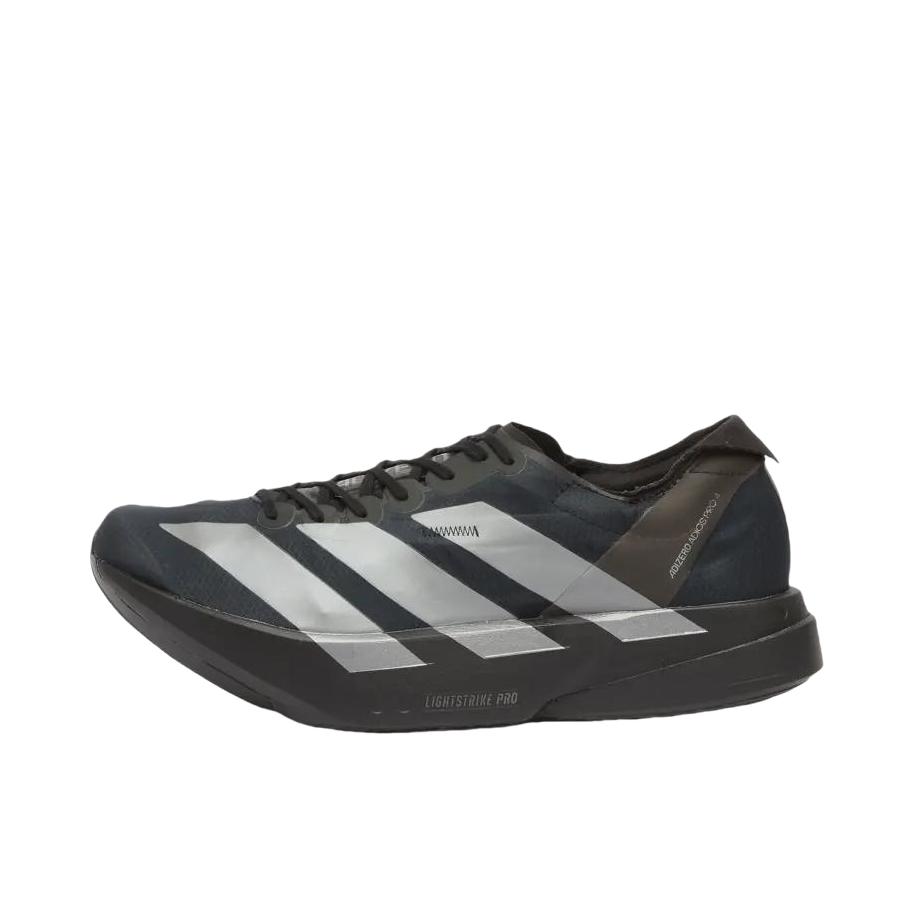 推荐商品：adidas Adizero Adios Pro 4 跑鞋 碳柱缓震防滑耐磨低帮休闲贴合短跑支撑 黑色/银色