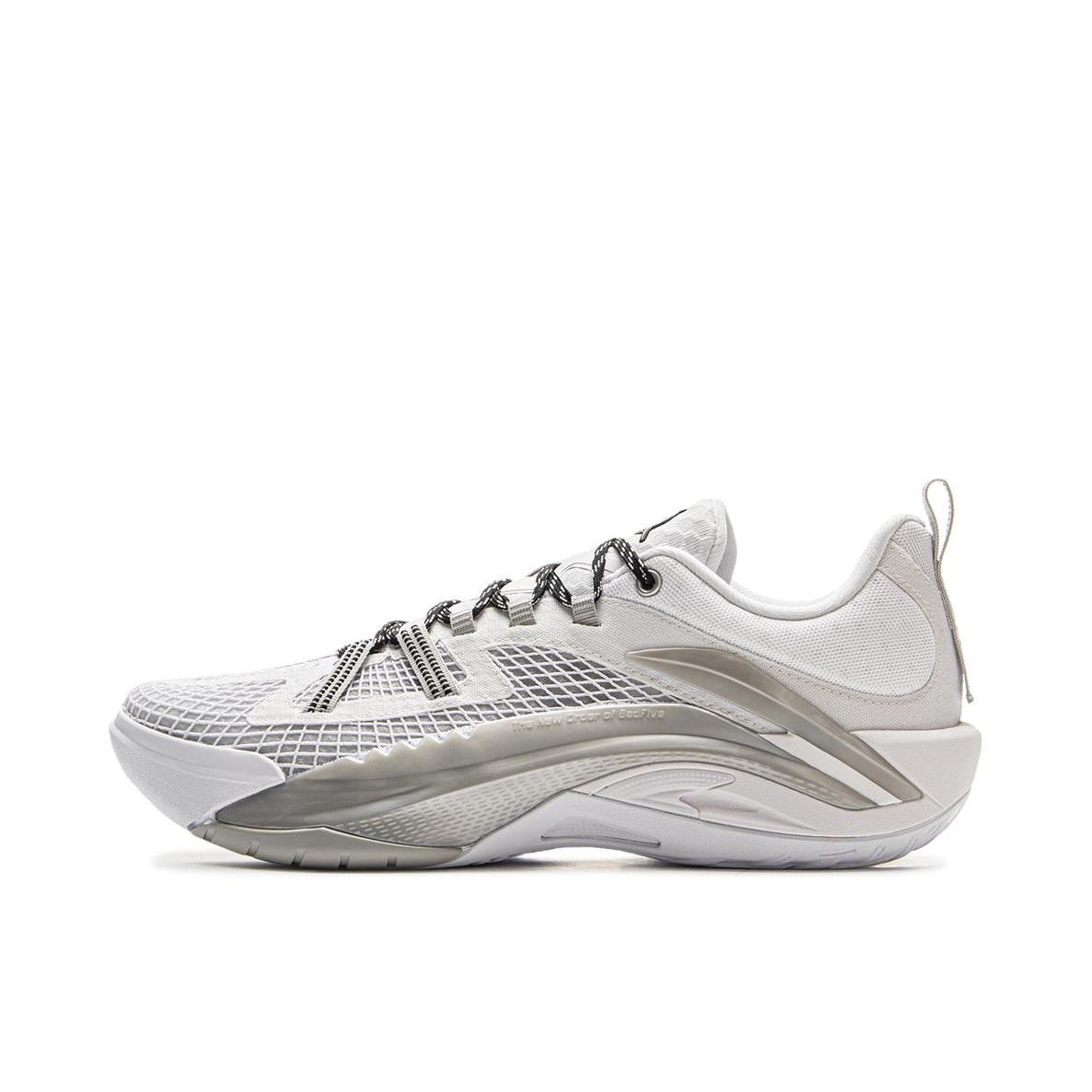 推荐商品：李宁 反伍 BADFIVE 游击1 Super V2 篮球鞋 轻量高回弹室外水泥地缓震稳定轻质防滑抓地超䨻科技 银色/标准白