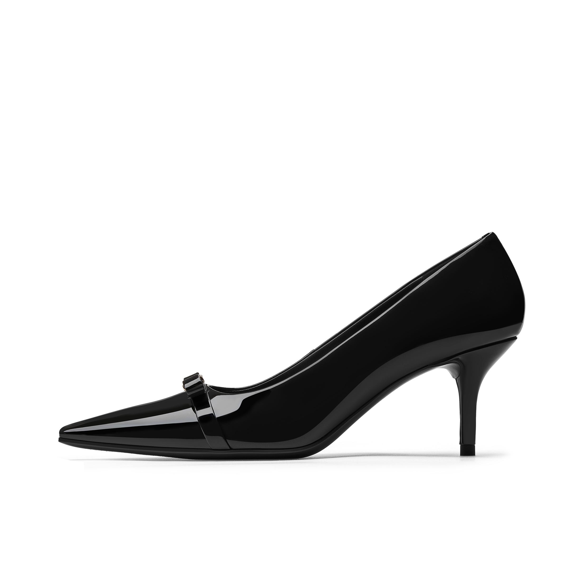 推荐商品：CHARLES&KEITH 高跟鞋 尖头细跟防滑舒适漆皮 CK1-60361595 黑色