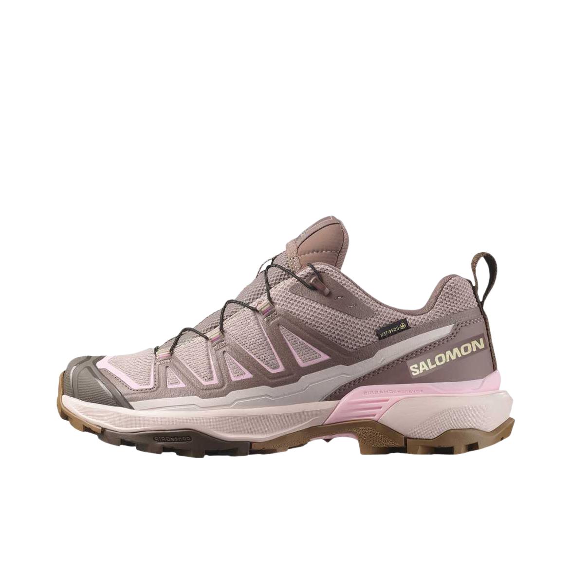 推荐商品：Salomon/萨洛蒙 X Ultra 360 Edge 缓震耐磨 防水 圆头 稳定支撑 登山 户外鞋 徒步鞋 灰色/粉色