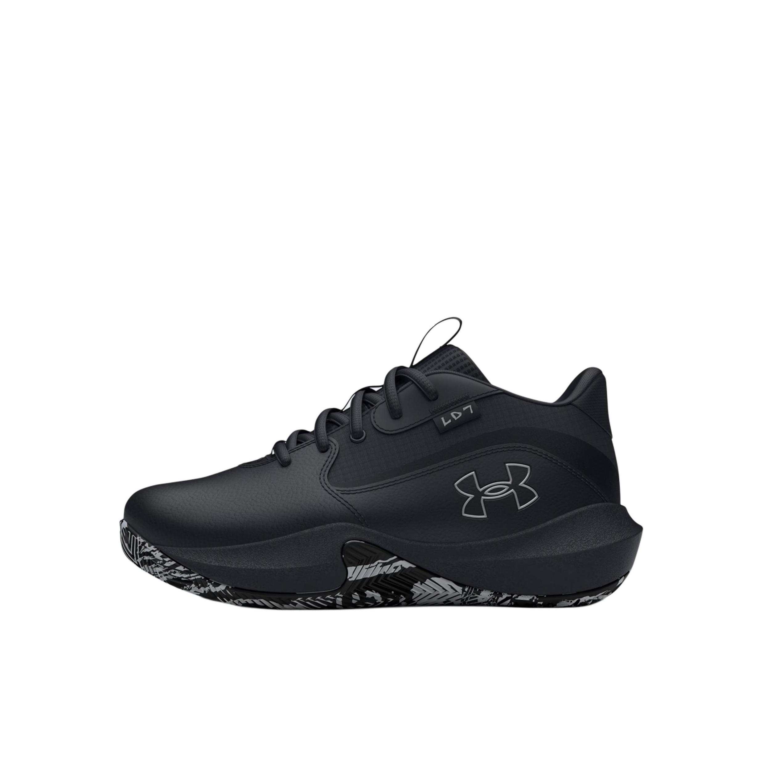 推荐商品：Under Armour/安德玛 Lockdown 7 防滑 透气 低帮 圆头 儿童篮球鞋 小童/黑色/灰色