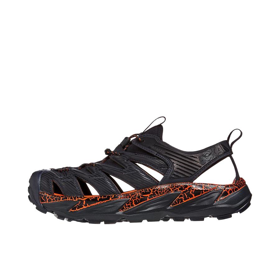 推荐商品：HOKA ONE ONE Hopara 防滑耐磨 减震回弹 防臭橡胶 拼接圆头 沙滩徒步 一脚蹬 溯溪鞋 户外鞋 黑色/橙色