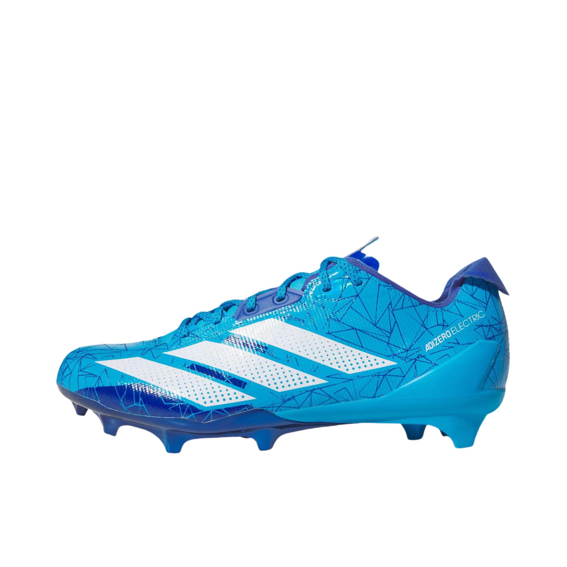 推荐商品：adidas Adizero Electric 人造草坪 减震 防滑耐磨 胶质 短钉 圆头 橄榄球鞋 蓝色