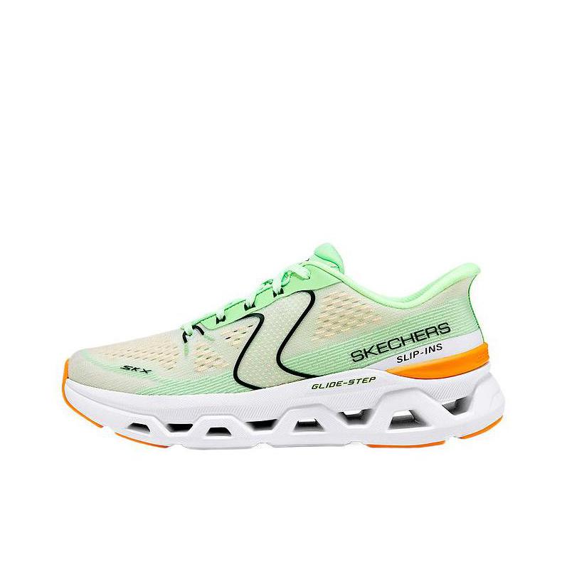 推荐商品：Skechers/斯凯奇 网面绑带 缓震耐磨 时尚潮流 轻质 一脚蹬 运动休闲鞋 232921 绿色