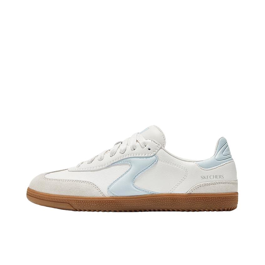 推荐商品：Skechers/斯凯奇 Court Classics 防滑 回弹 贴合耐磨 低帮 闪穿 圆头 薄底 绑带 简洁风 板鞋 女款/自然色/浅蓝色