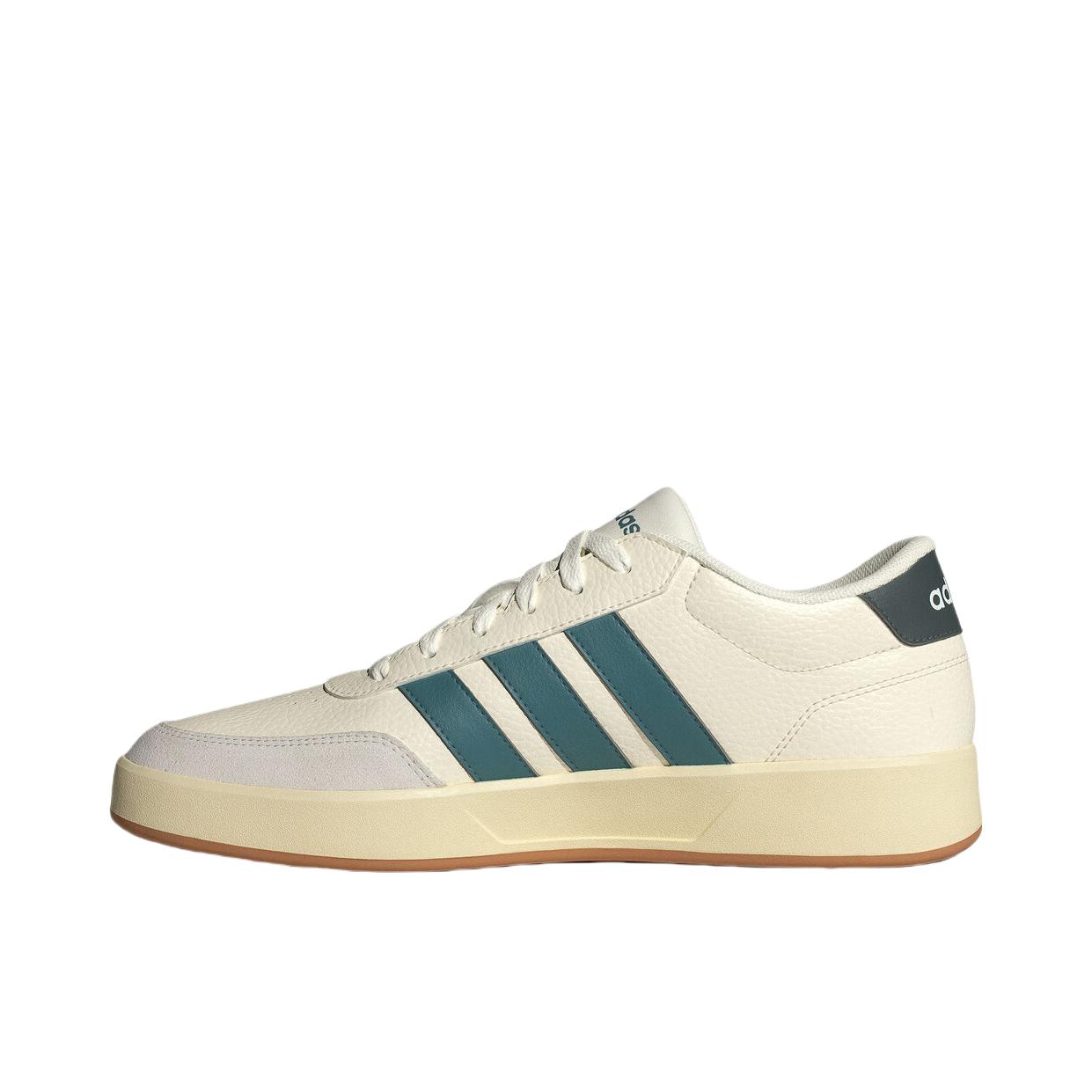 推荐商品：adidas BREAKNET 3.0 板鞋 休闲舒适百搭合成革防水轻便 汉玉白/蓝色/绿色/常春藤绿