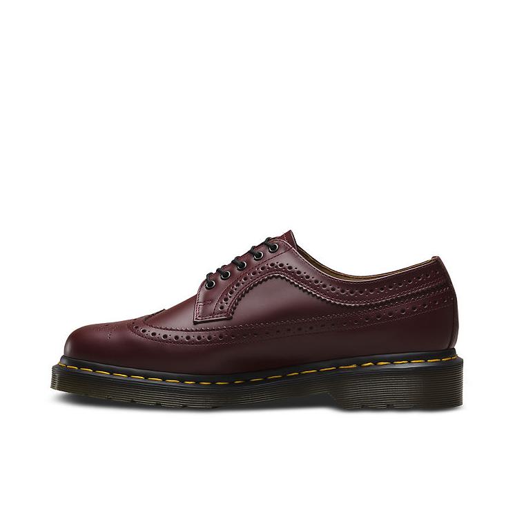推荐商品：Dr.Martens 3989 舒适耐磨 英伦休闲 疯马皮 时尚复古 圆头 平底 黄车线 雕花 皮鞋  枣红色