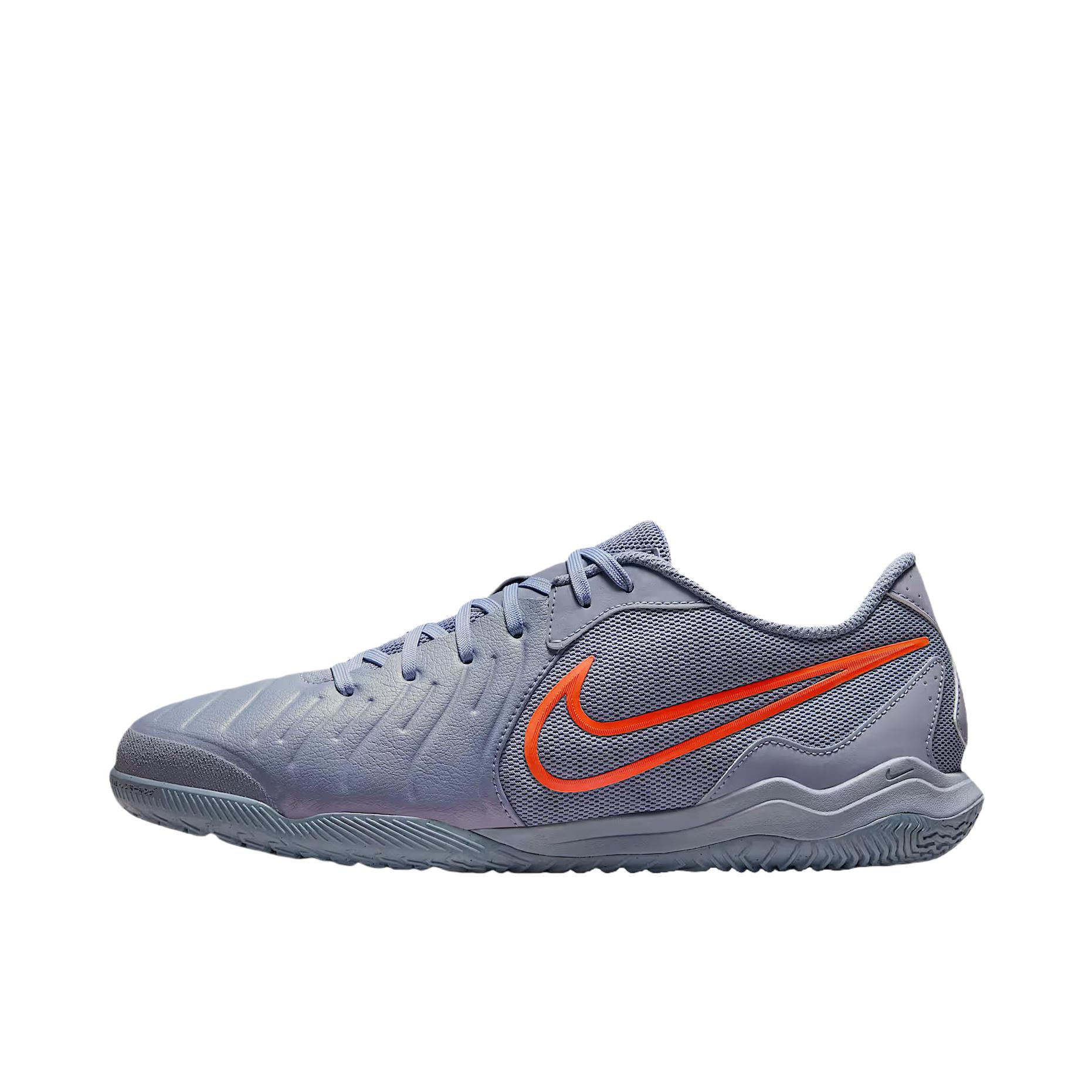 推荐商品：Nike Tiempo Legend 10 Academy IC 中端 平底 室内球场 防滑耐磨 足球鞋 灰色 