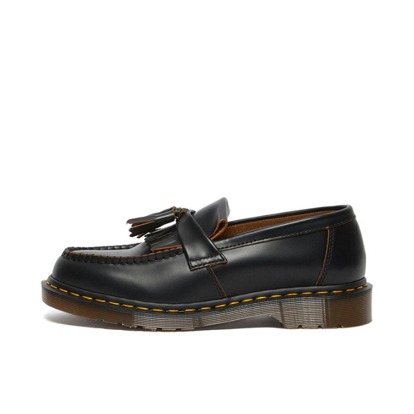 推荐商品：Dr.Martens Adrian 流苏 厚底 复古 圆头 真皮 皮革 一脚蹬 增高 休闲 美式 黄车线 软皮 皮鞋 黑色/黄色/棕色