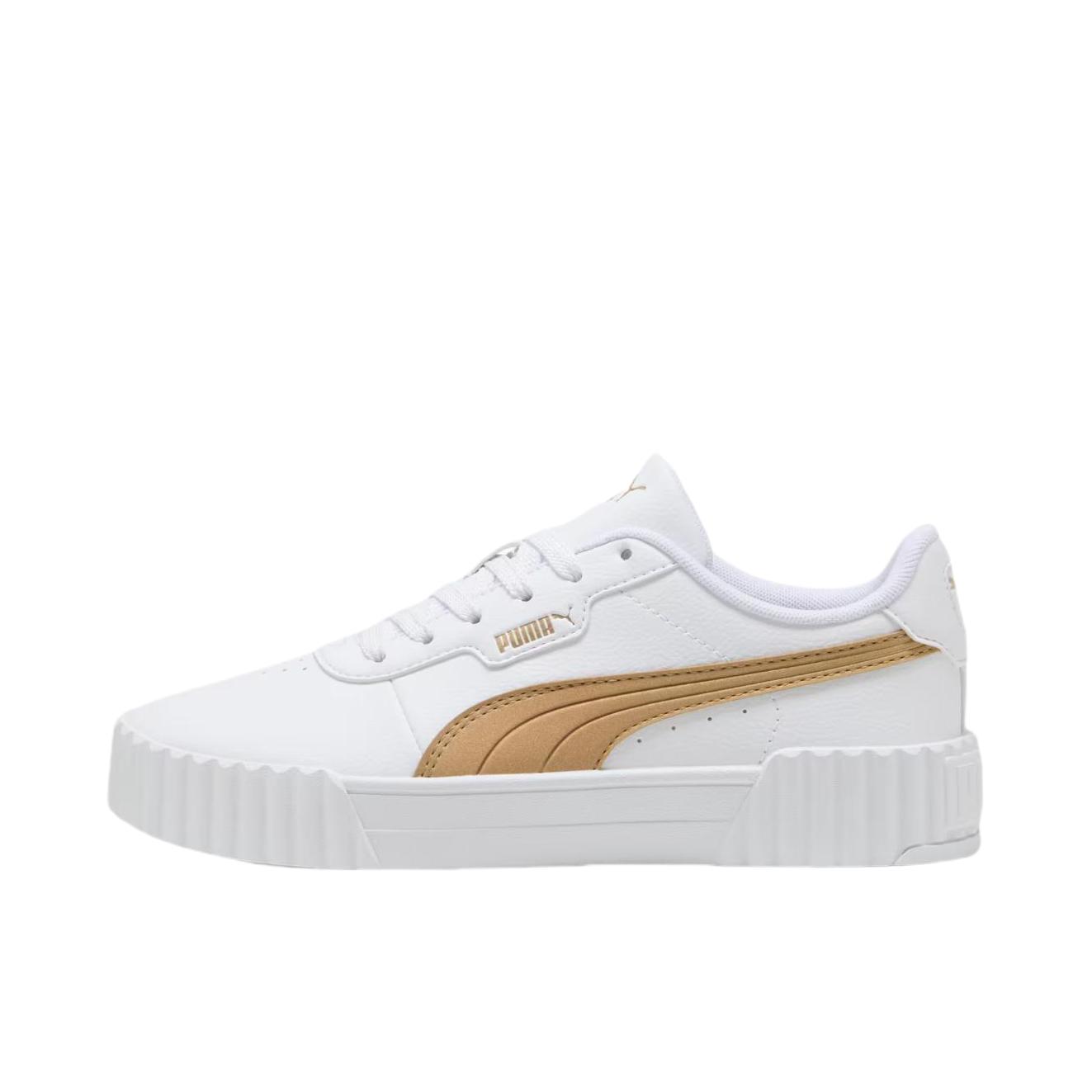 推荐商品：Puma/彪马 Carina 3.0 板鞋 防滑耐磨低帮圆头贴合 女款/白色/黄色