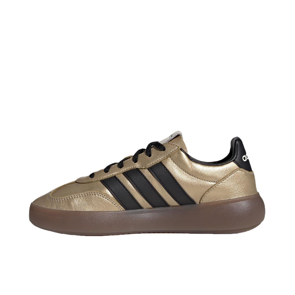 推荐商品：adidas BARREDA DECODE T头鞋 德训鞋 板鞋 百搭复古时尚简约防滑耐磨舒适轻便透气薄底贴合支撑 棕金属/黑色