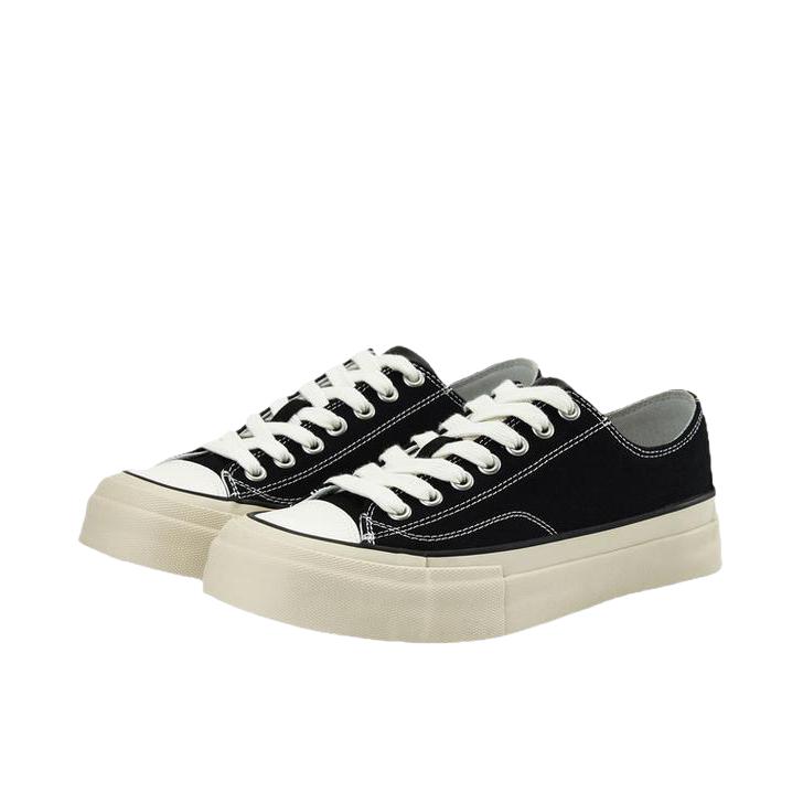 推荐商品：HAONANHUANG 帆布鞋 运动厚底 H596 黑色/白色