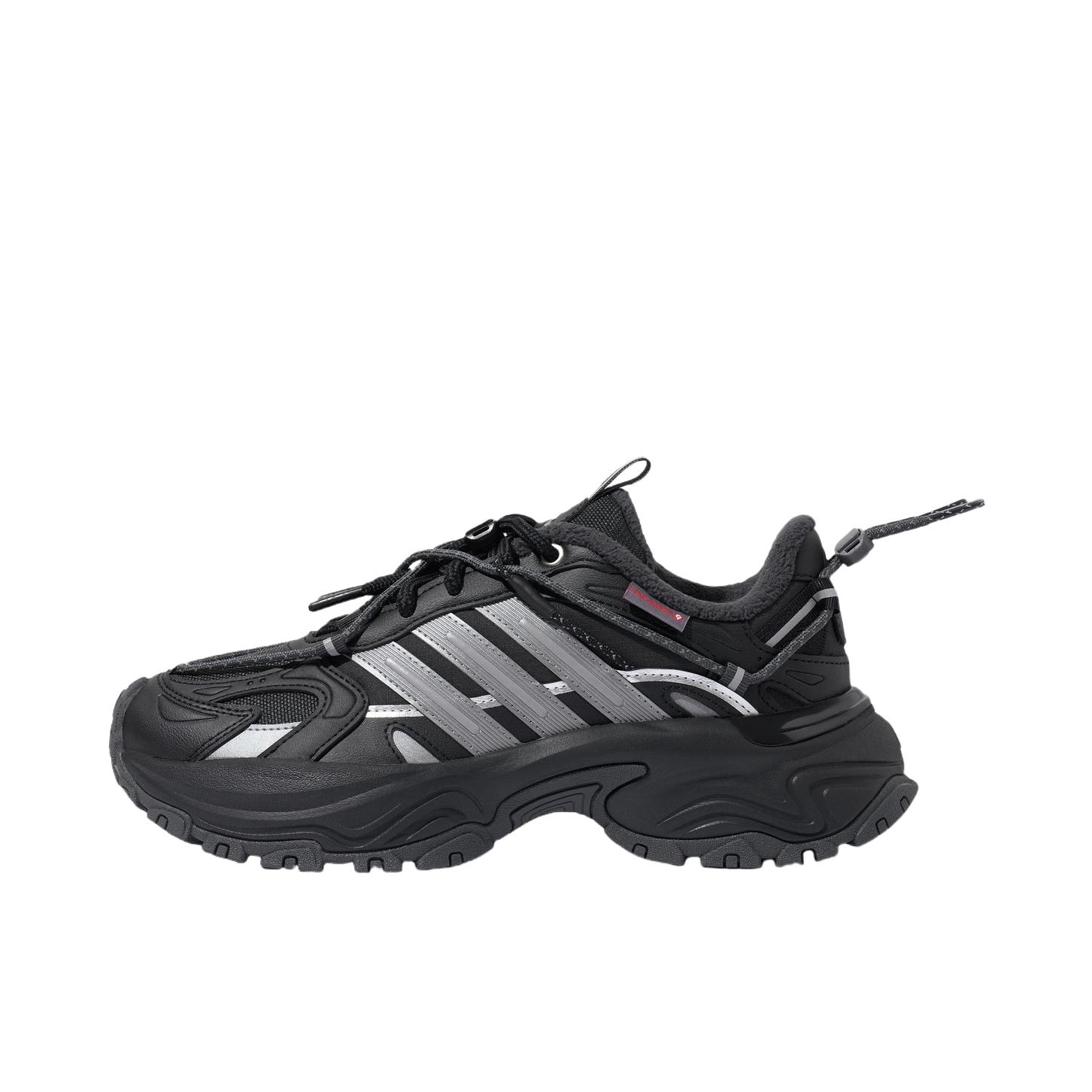 推荐商品：adidas Shadow Fever 跑鞋 缓震防滑耐磨简约时尚潮流百搭回弹轻运动 黑色/深灰色/亮金属铁灰色