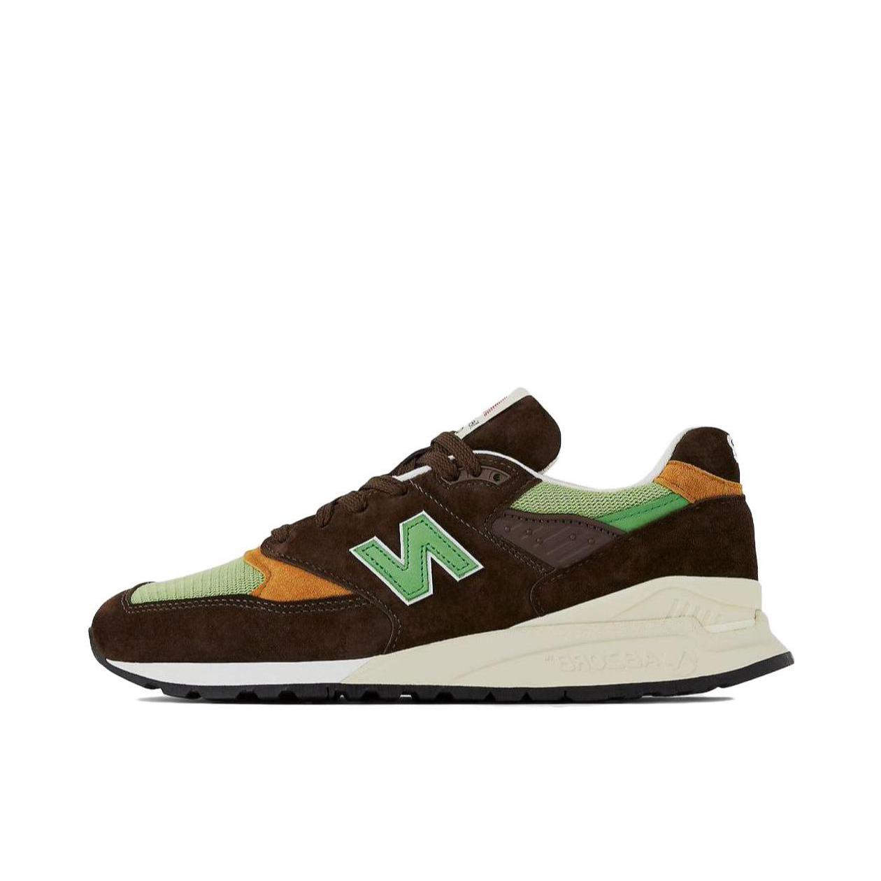 推荐商品：New Balance 998 跑鞋 复古慢跑织物网布舒适减震支撑低帮圆头 棕色