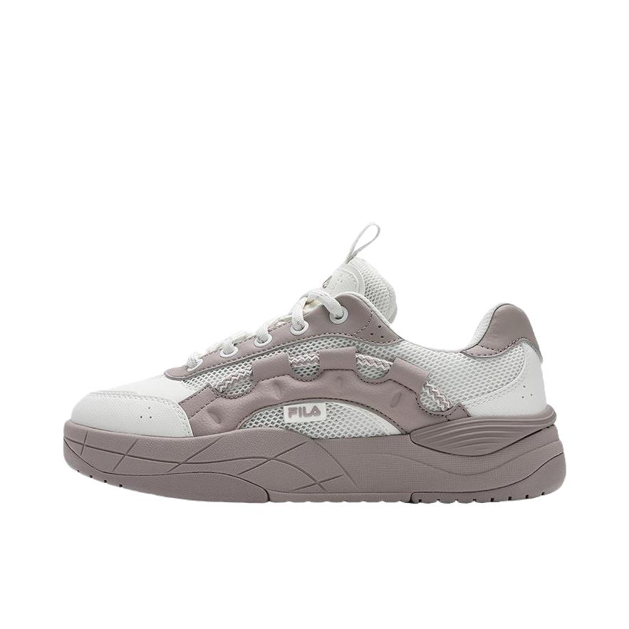 推荐商品：FILA/斐乐 飞虹 板鞋 百搭舒适防滑耐磨 女款/雪白色/影灰紫