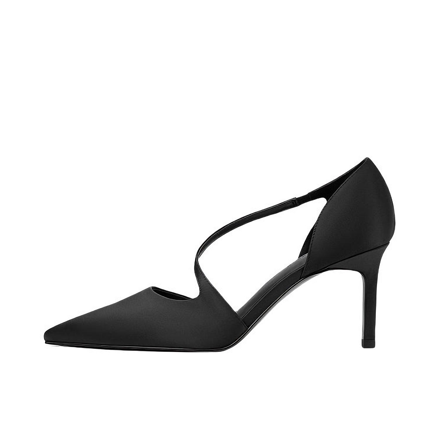 推荐商品：CHARLES&KEITH 高跟鞋 气质尖头浅口细跟 CK1-60920408 黑色纹理