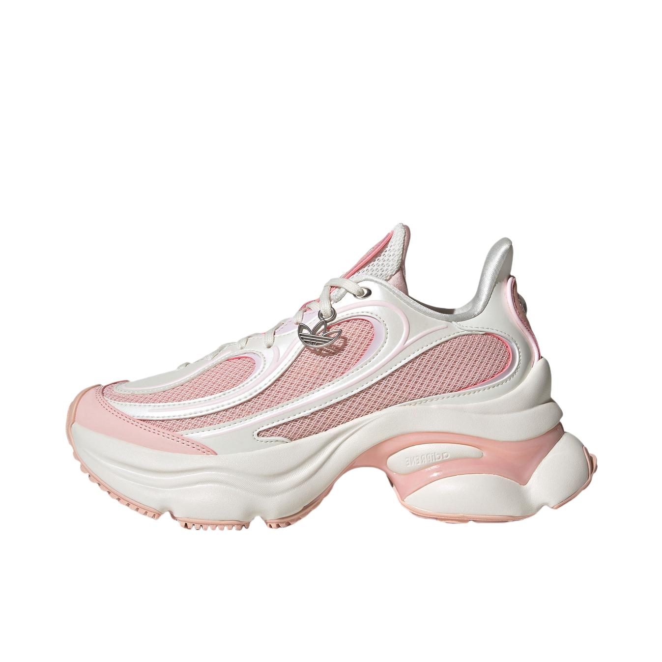 推荐商品：adidas Originals OZVENUZ 运动休闲鞋 低帮增高厚底复古缓震 清澈粉/白色/粉色