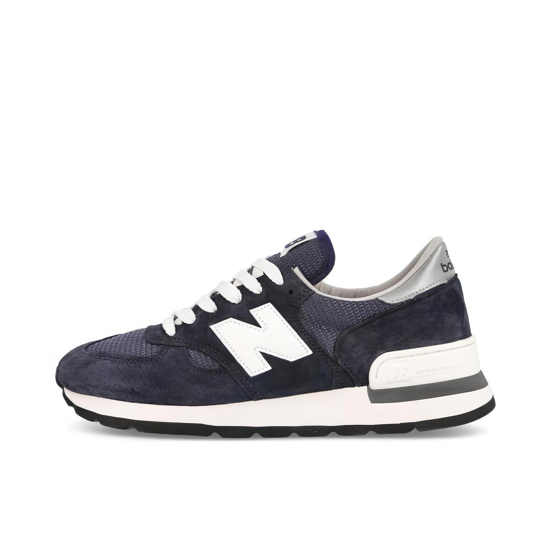 推荐商品：New Balance 990 V1 跑鞋 防滑耐磨网布透气减震轻便包裹性支撑织物复古马拉松 海军蓝