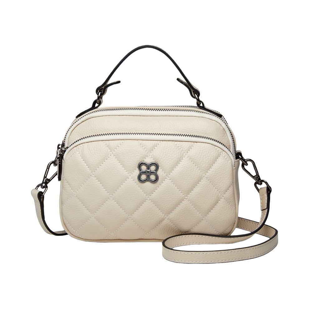 推荐商品：Zooler/朱尔 常规多色高级感时尚小众设计菱格气质优雅牛皮手提包