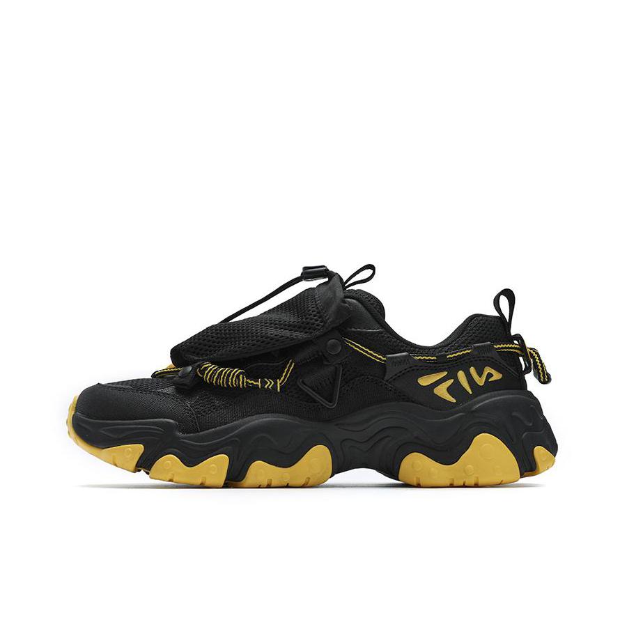 推荐商品：FILA/斐乐 猫爪5代 老爹鞋 轻便增高复古厚底时尚 男款/黄景瑜/黑色