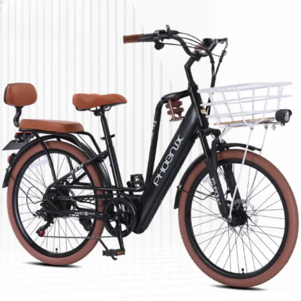 推荐商品：PHOENIX/凤凰 清风 禧玛诺 多速别 高碳钢 制动灵敏 电助力自行车